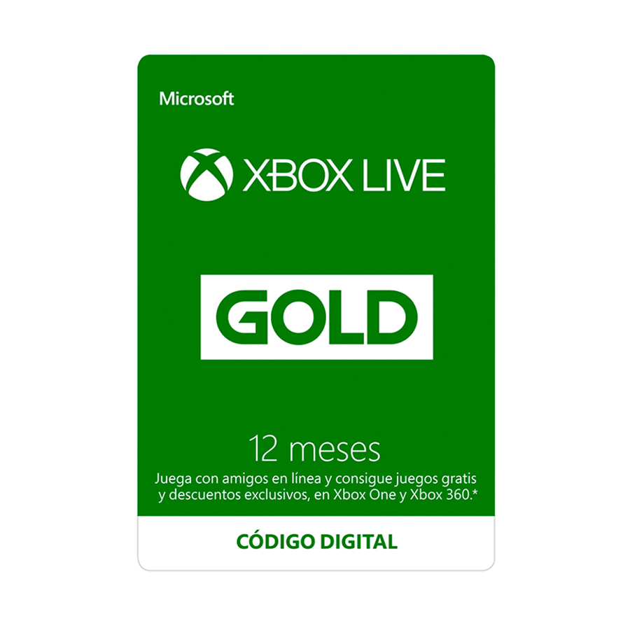 Membresia 12 meses xbox live gold