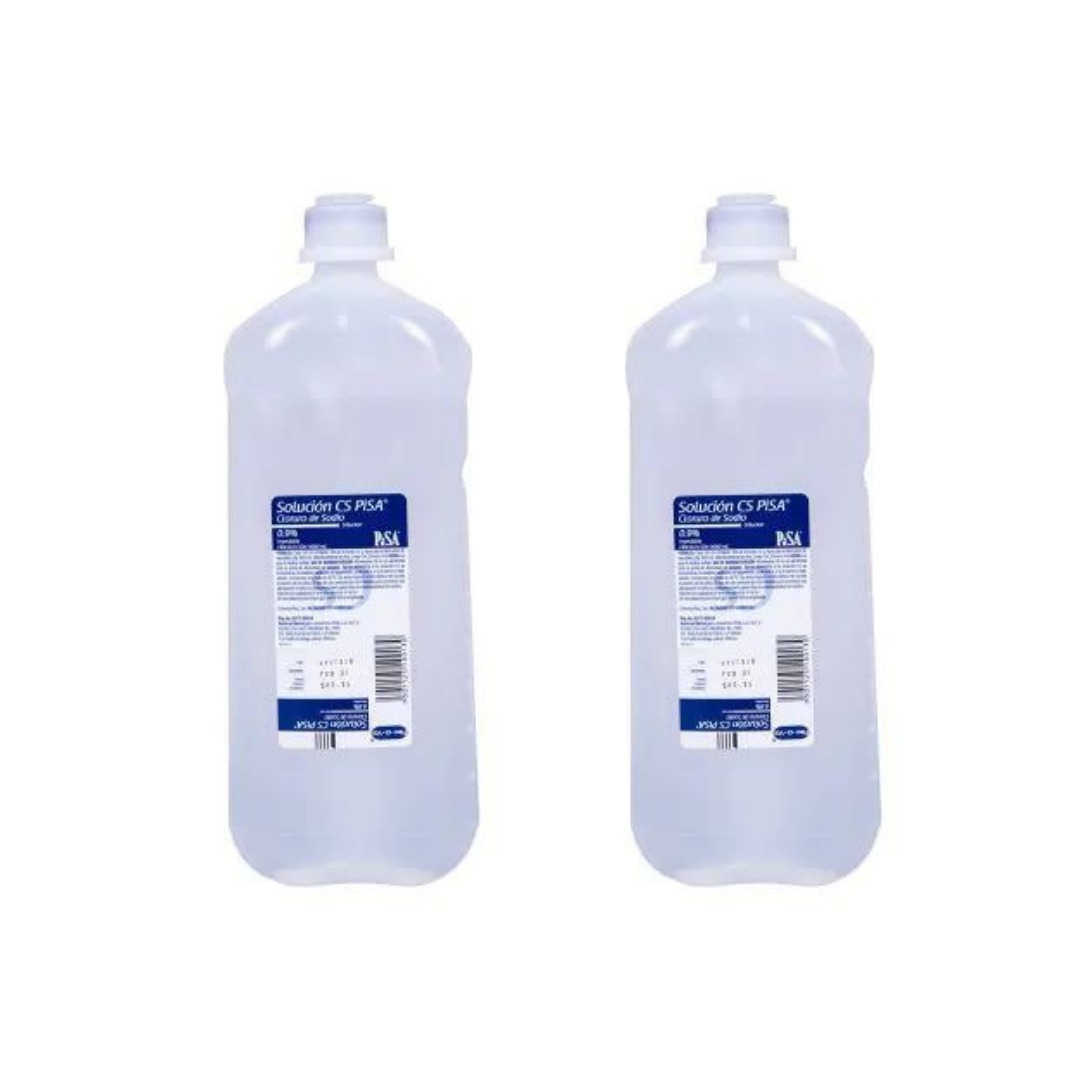 SOLUCION FISIOLOGICA(CLORURO DE SODIO) 1 LITRO - 2 PIEZAS