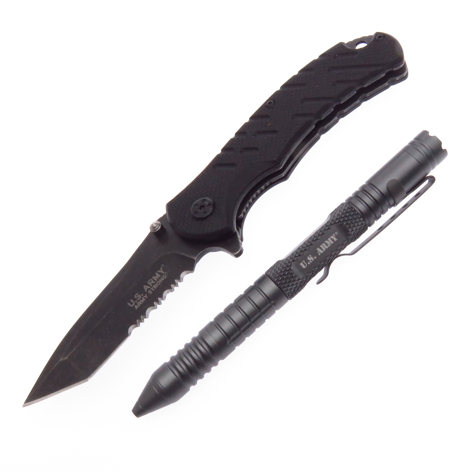 Usa4001Gy Us Army Combo Navaja Y Pluma Tactica Asistida