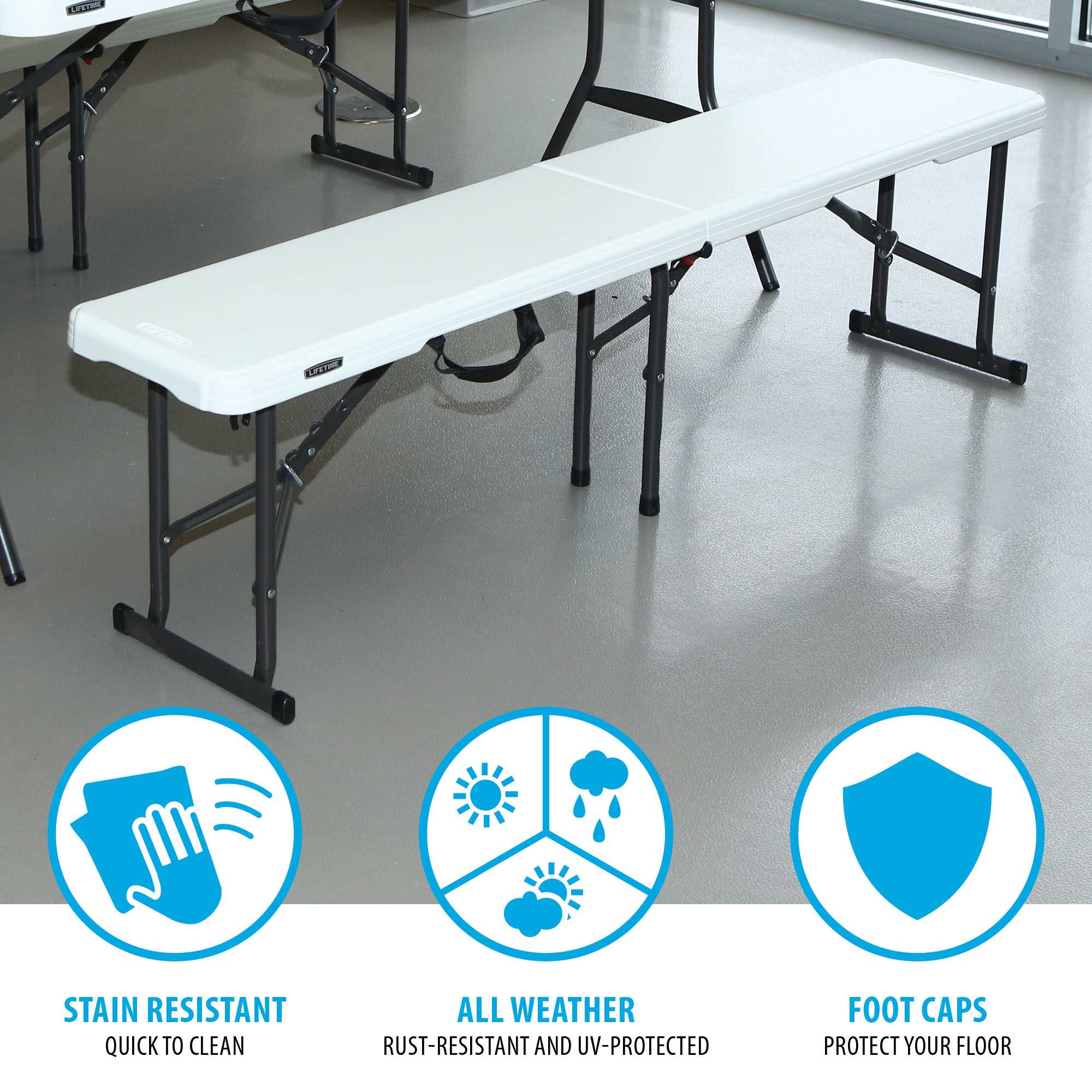 Banca Rectangular Plegable por la mitad de 1.52m Lifetime