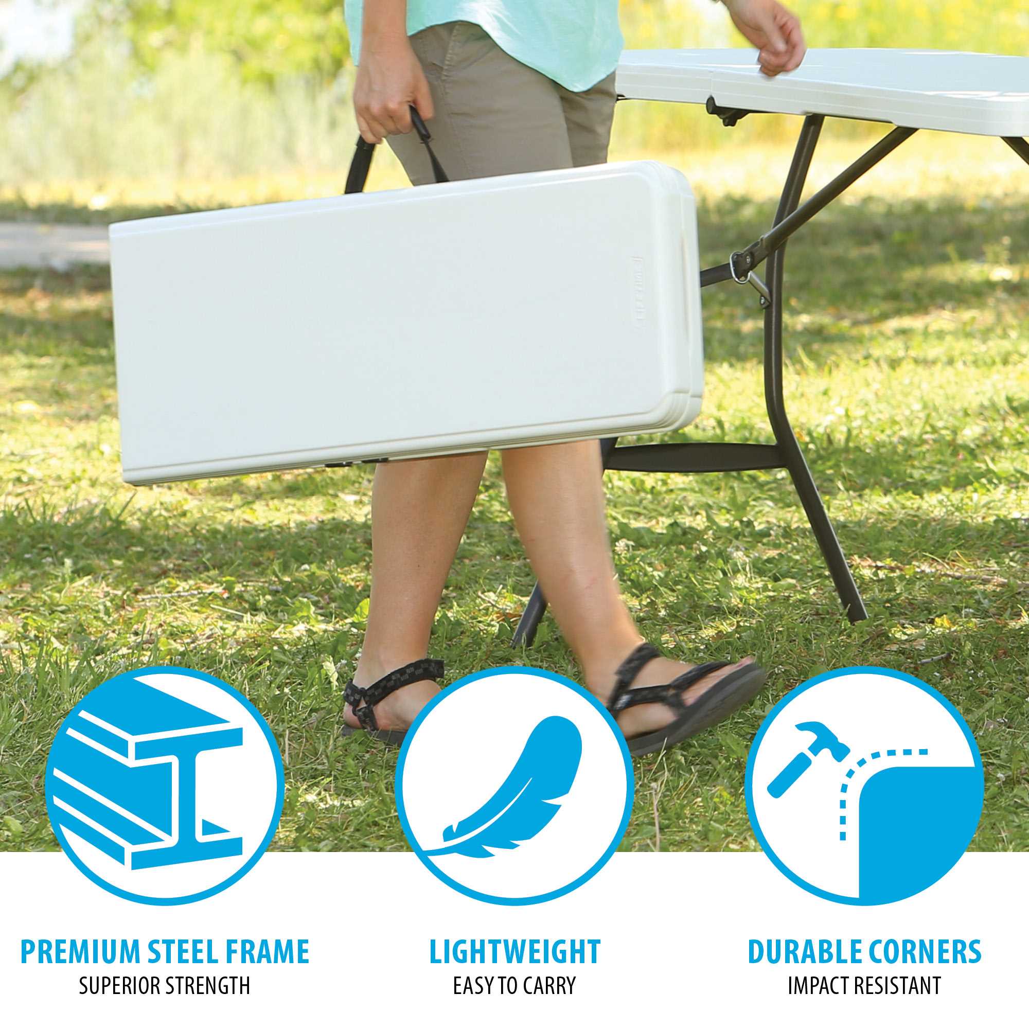 Banca Rectangular Plegable por la mitad de 1.52m Lifetime