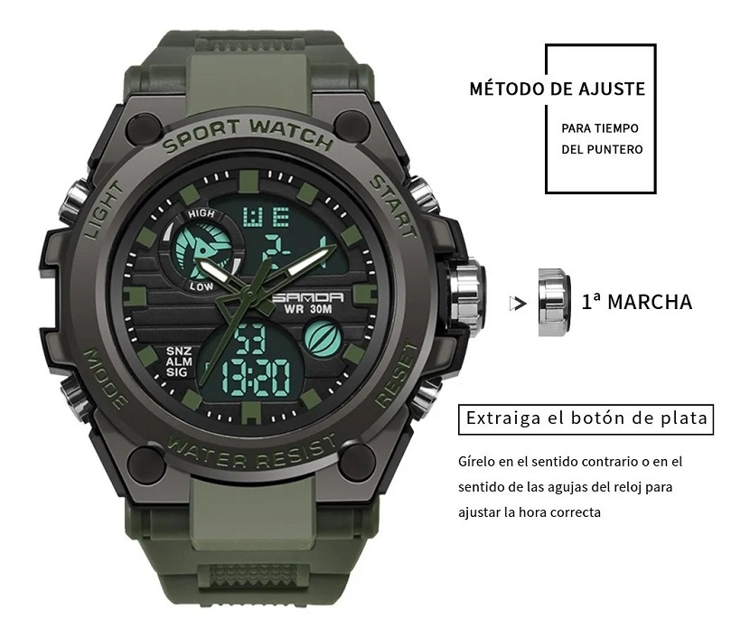 Reloj T ctico Militar Deportivo Impermeable Verde