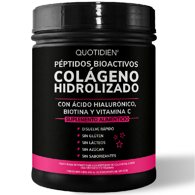 Péptidos Bioactivos de Colageno Hidrolizado + Ácido Hialurónico + Biotina + Vitamina C - 500g