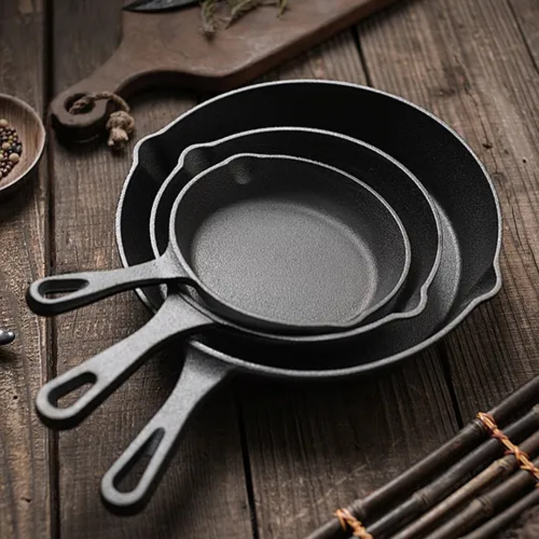 3 Sartenes De Hierro Fundido, Sartén De 6/8/10 Pulgadas