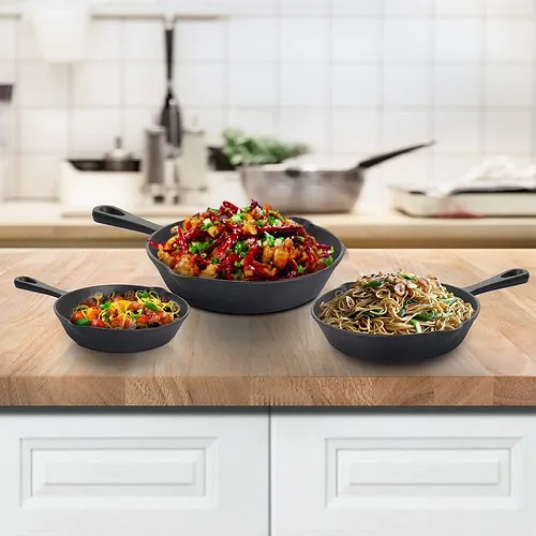 3 Sartenes De Hierro Fundido, Sartén De 6/8/10 Pulgadas