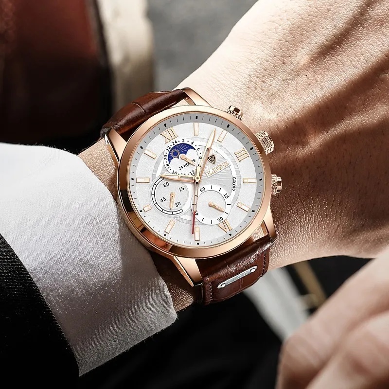 Reloj Deportivo Impermeable Para Hombre Cafe