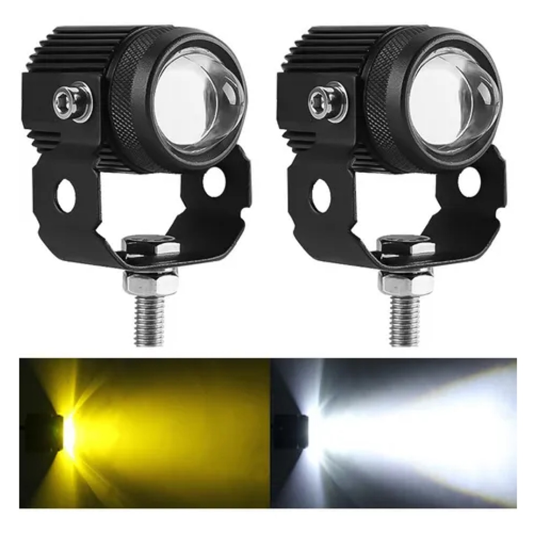 Par Faros De Lupa Doble Color Alta/baja Para Auto Moto 60w