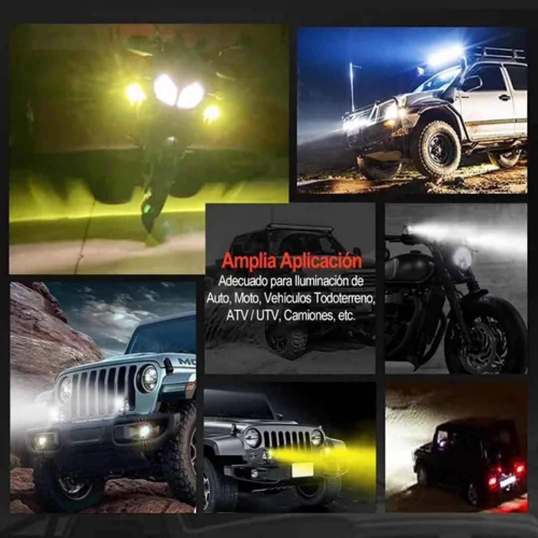 Par Faros De Lupa Doble Color Alta/baja Para Auto Moto 60w