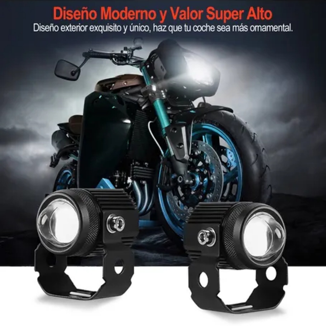 Par Faros De Lupa Doble Color Alta/baja Para Auto Moto 60w