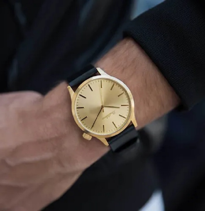 Reloj Muñeca Hombre Bratleboro Negro con Dorado