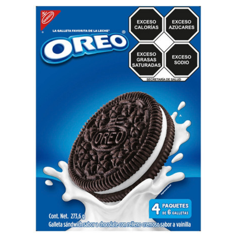 Galletas Oreo 4 piezas con 6 galletas c/u