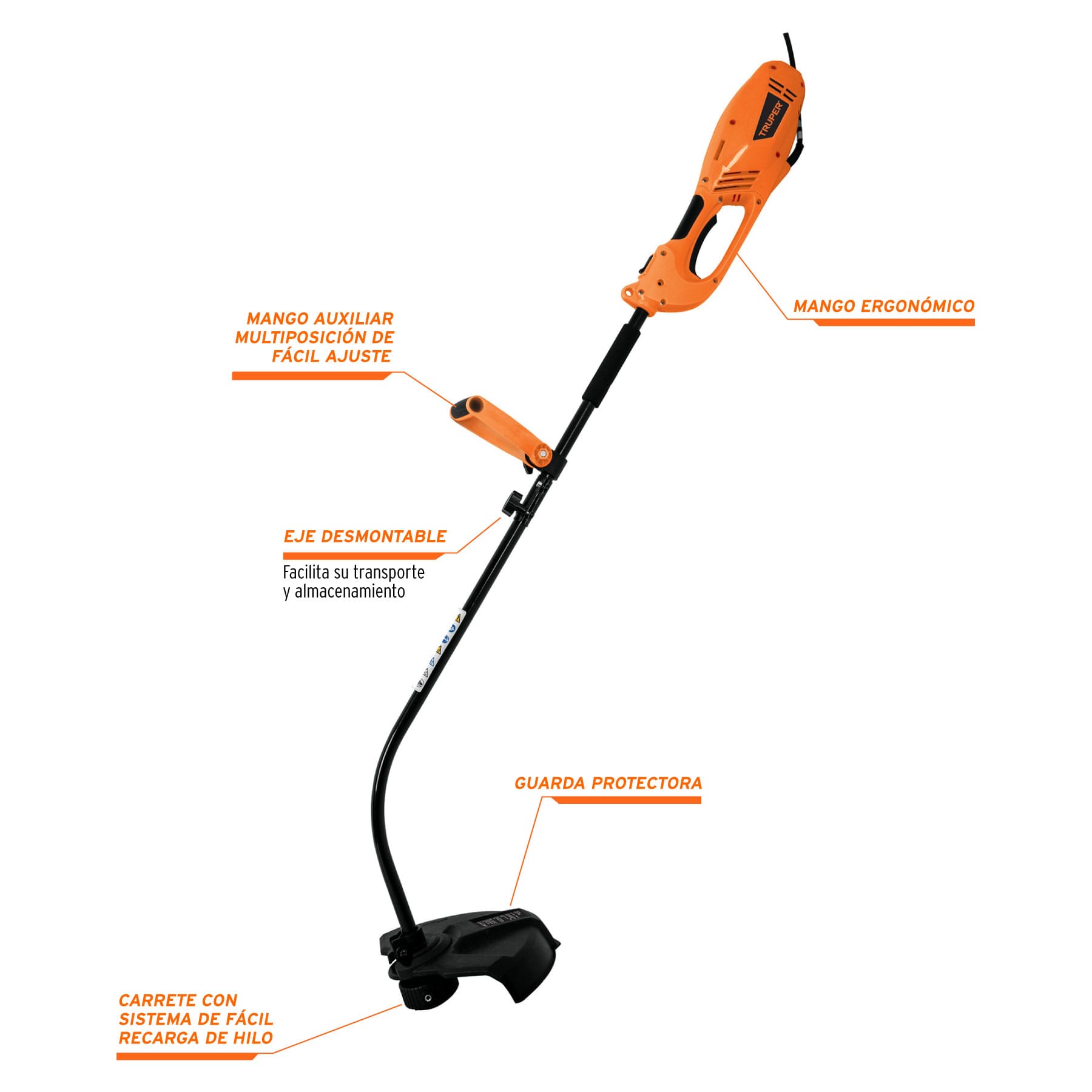 DESBROZADORA Y ORILLADORA ELÉCTRICA 1000W C/ EXTENSIÓN 12 M, TRUPER, KML981