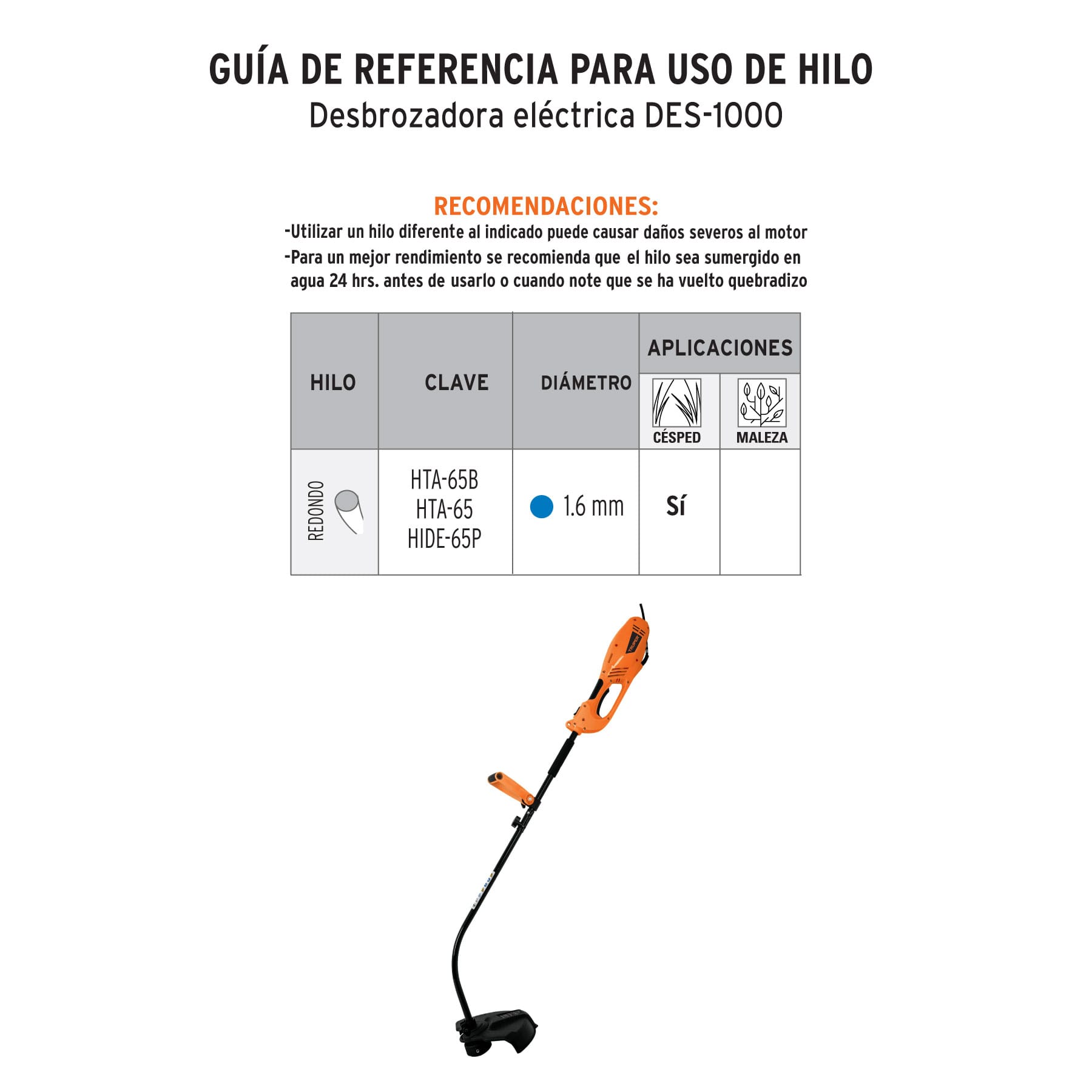 DESBROZADORA Y ORILLADORA ELÉCTRICA 1000W C/ EXTENSIÓN 12 M, TRUPER, KML981