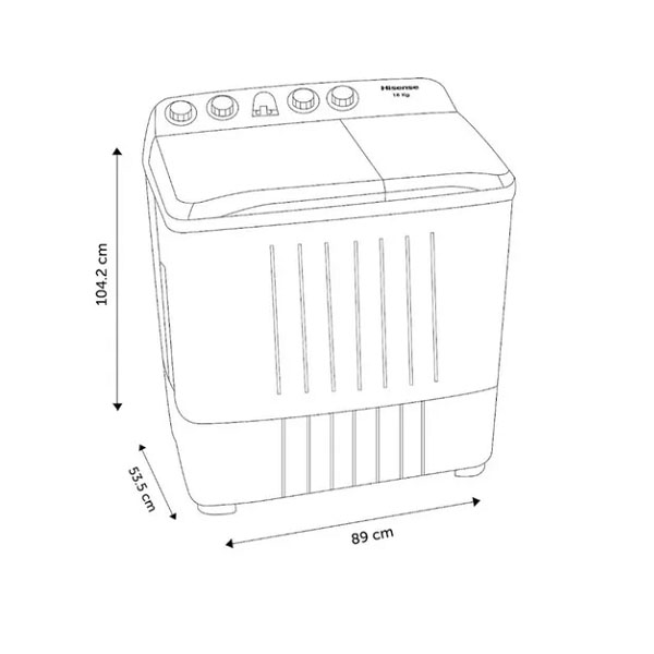 LAVADORA SEMIAUTOMÁTICA DE DOBLE TINA HISENSE WSA1803P BLANCA 18KG 127 V