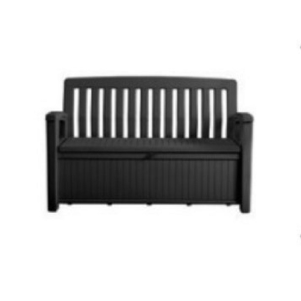 Banca y Almacen para Patio , Jardin , Alberca, con Cajon de Almacenaje, en Resina Resistente al Exterior, Resiste Rayos UV. Marca Keter