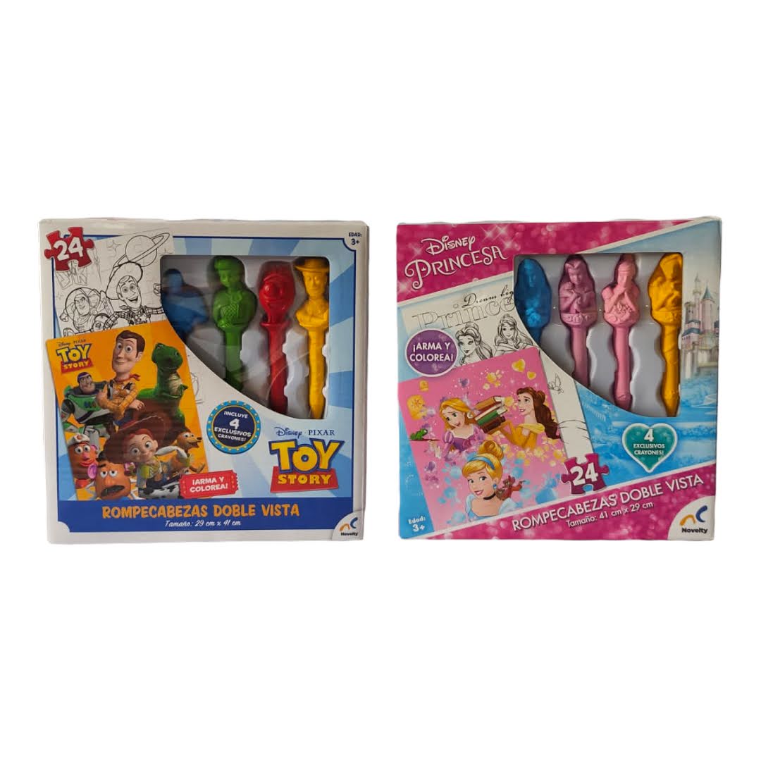Rompecabezas Doble Vista con Personajes de Disney para Niños 
