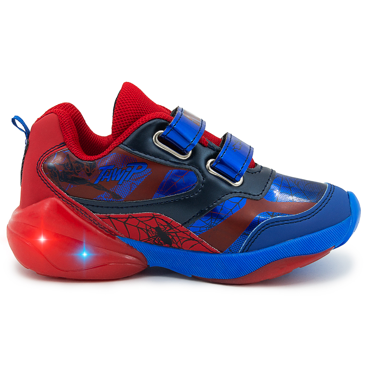 Tenis Niño Luces Spider Man Hombre Araña 14-21 Azul