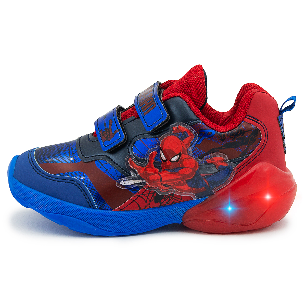 Tenis Niño Luces Spider Man Hombre Araña 14-21 Azul