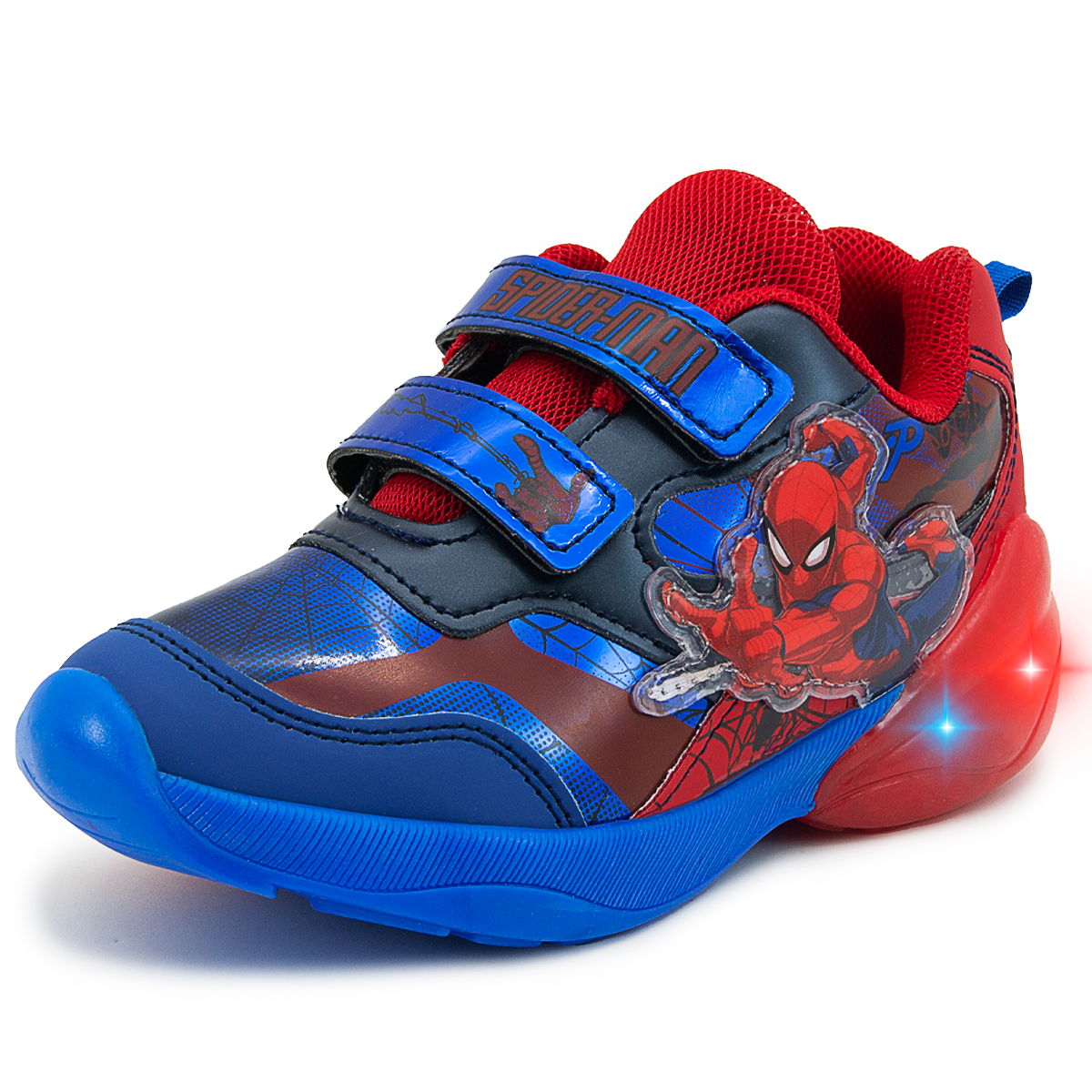 Tenis Niño Luces Spider Man Hombre Araña 14-21 Azul