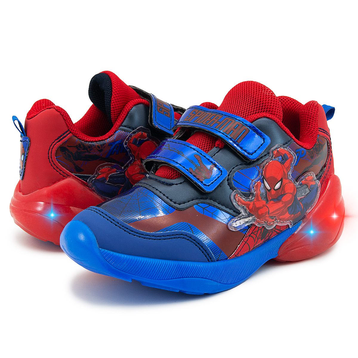 Tenis Niño Luces Spider Man Hombre Araña 14-21 Azul