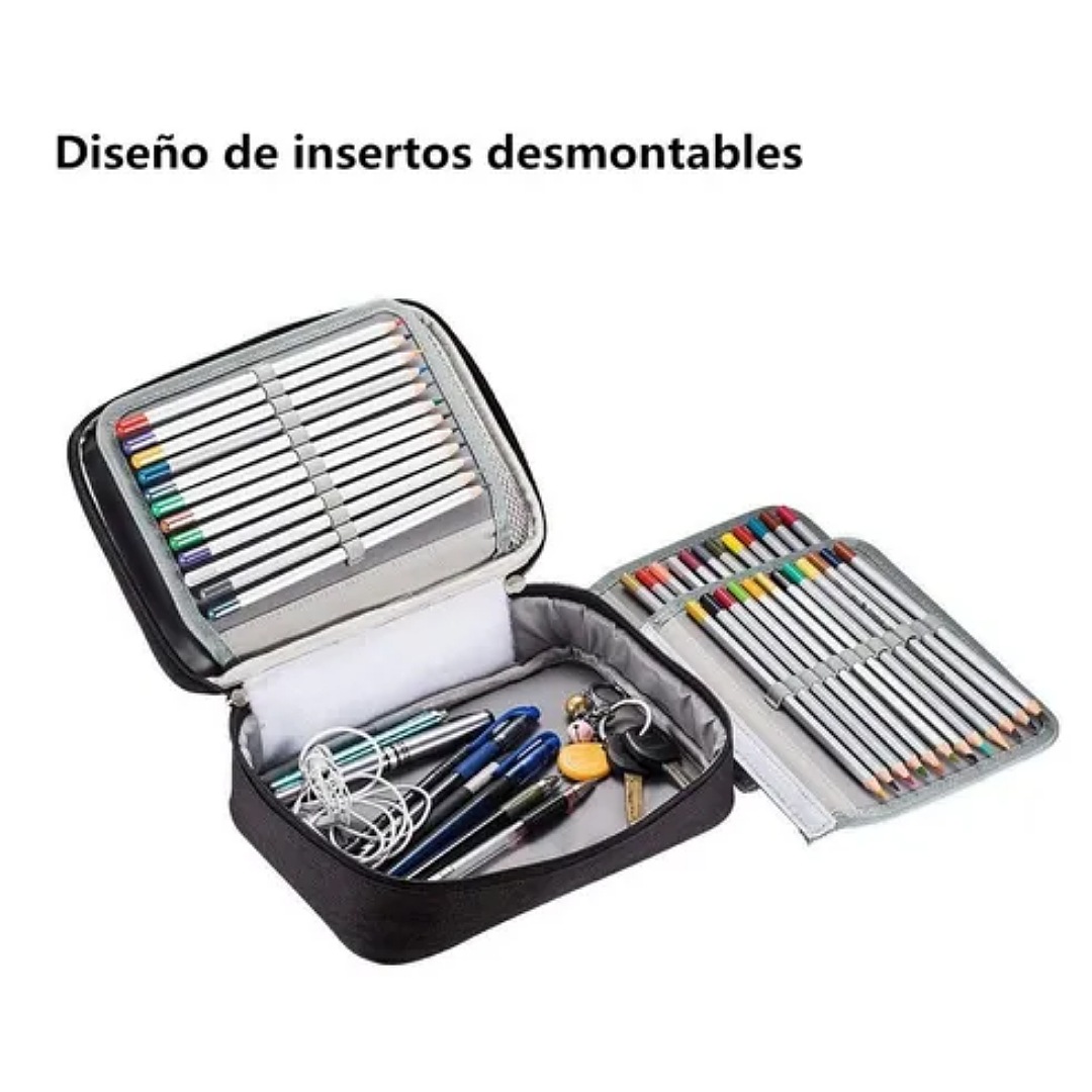 Cartuchera Para Escuela Con 72 Espacios P/lápices Y Más