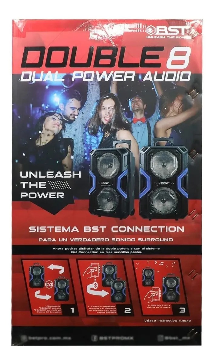 Bocina Bluetooth Inalambrico Bafle Microfono Double 8 Beast