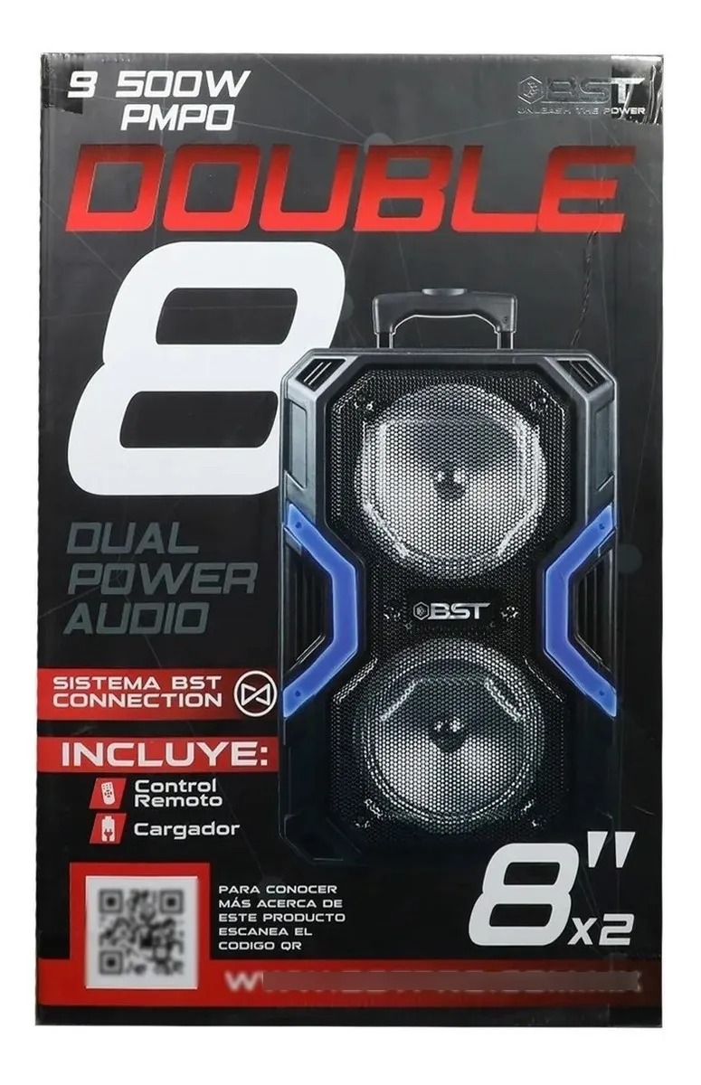 Bocina Bluetooth Inalambrico Bafle Microfono Double 8 Beast