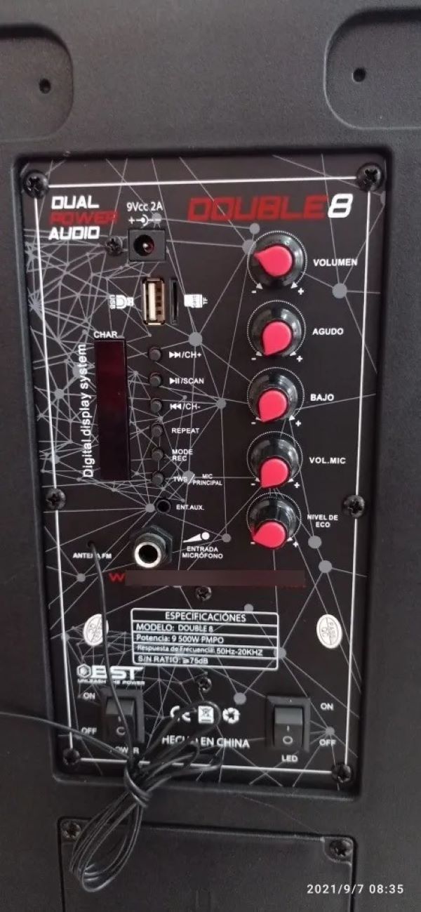 Bocina Bluetooth Inalambrico Bafle Microfono Double 8 Beast