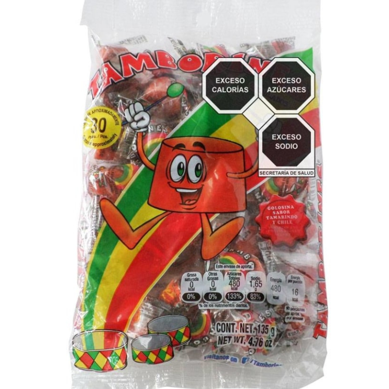 Caramelo Tamborines 30 piezas