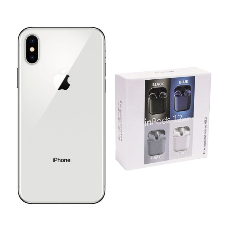 iPhone X Plata Reacondicionado Grado A 64gb + Audífonos Genéricos