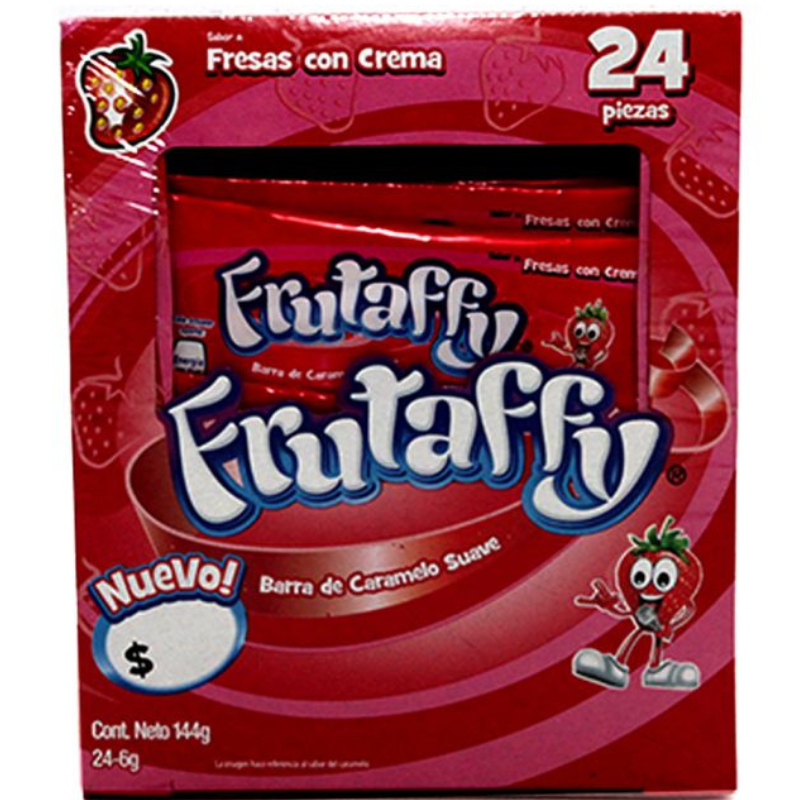 Caramelo Frutaffy Fresa Crema 24 piezas