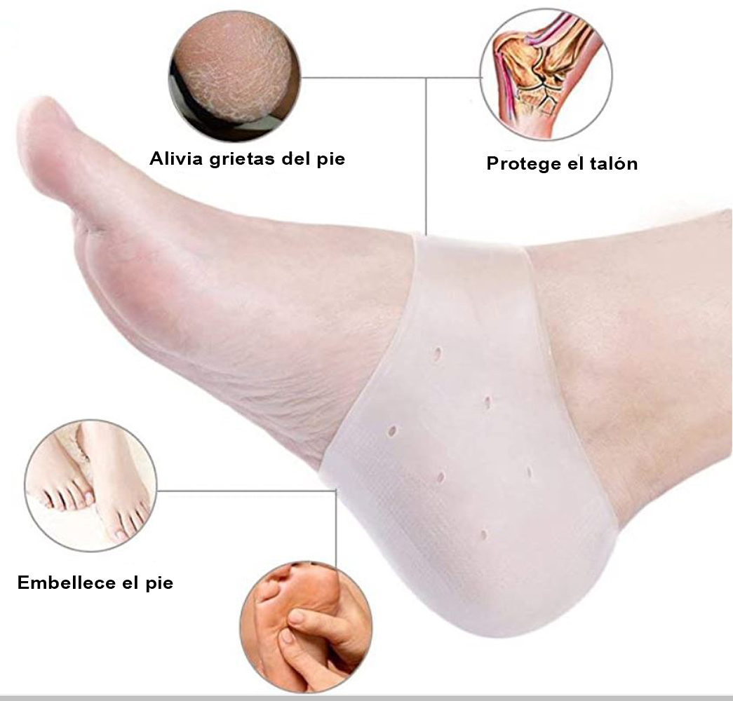 Plantillas de Gel de Silicona, Fascitis Plantar. Protectores de Talón, Sana Talón Seco y Agrietado para pies