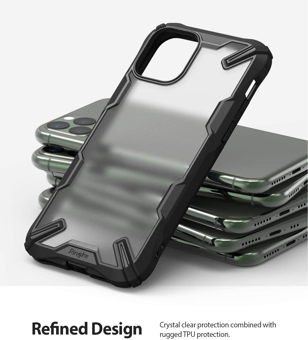 Funda Para iPhone 11 Pro  Anti huellas  Ringke Fusion X Matte Negro