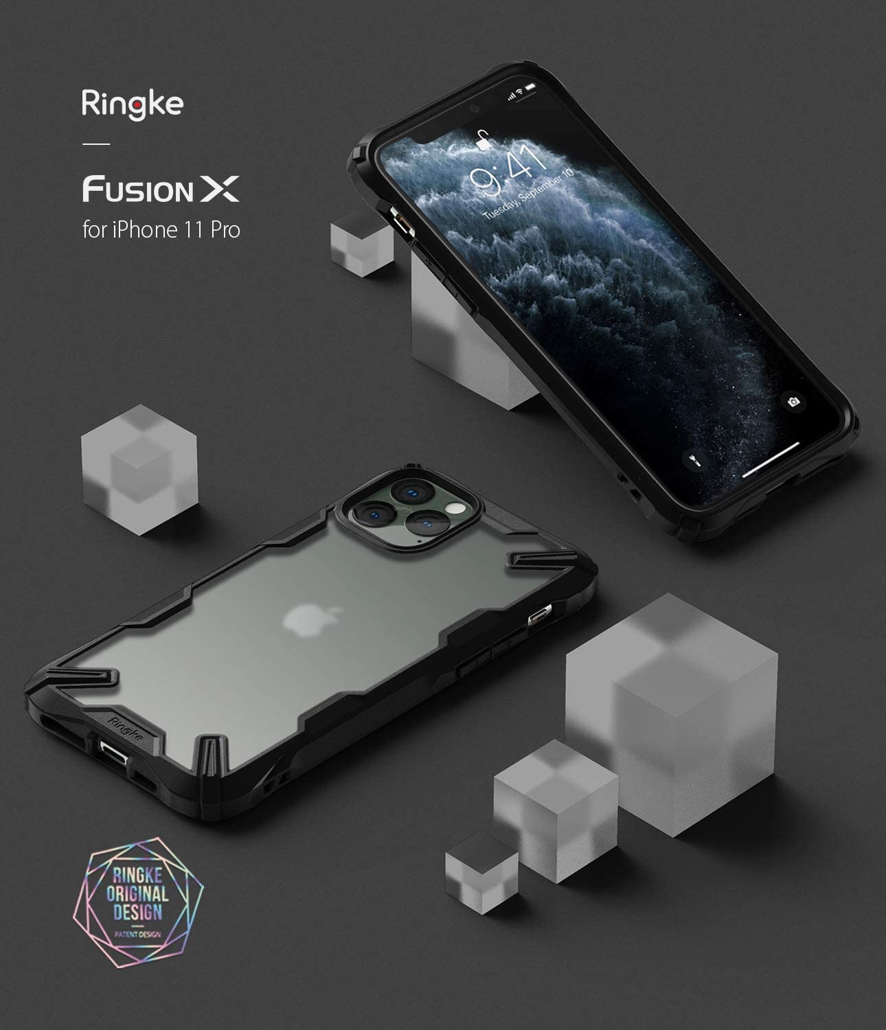 Funda Para iPhone 11 Pro  Anti huellas  Ringke Fusion X Matte Negro