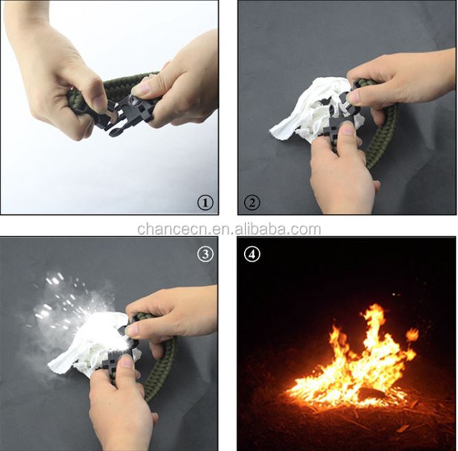 Pulsera de Supervivencia Paracord, Brazalete Táctico 5 en 1 brazalete emergencia campismo