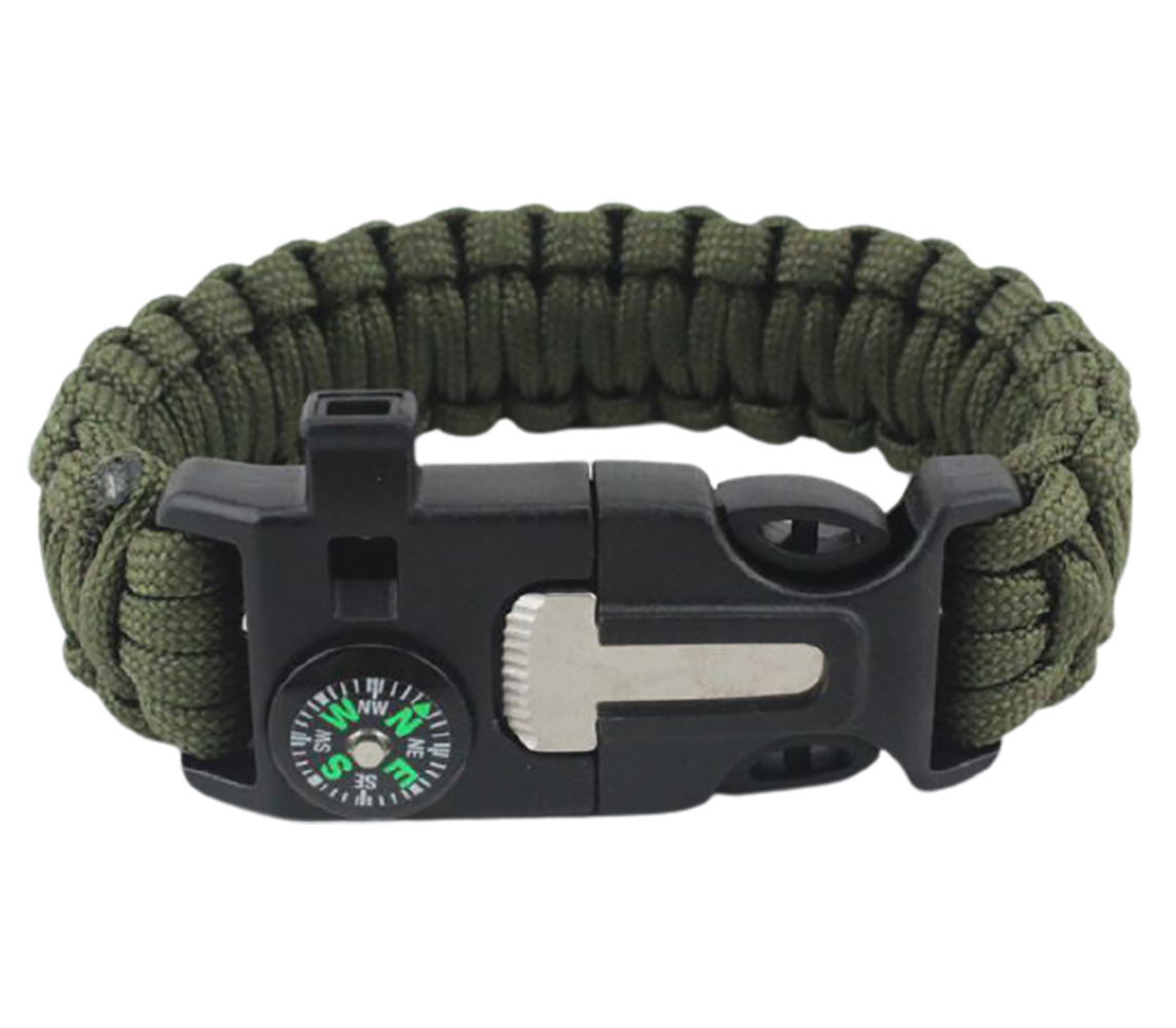 Pulsera de Supervivencia Paracord, Brazalete Táctico 5 en 1 brazalete emergencia campismo