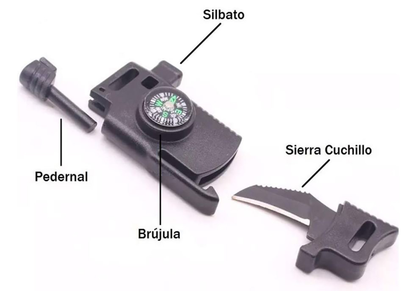 Pulsera de Supervivencia Paracord, Brazalete Táctico 5 en 1 brazalete emergencia campismo