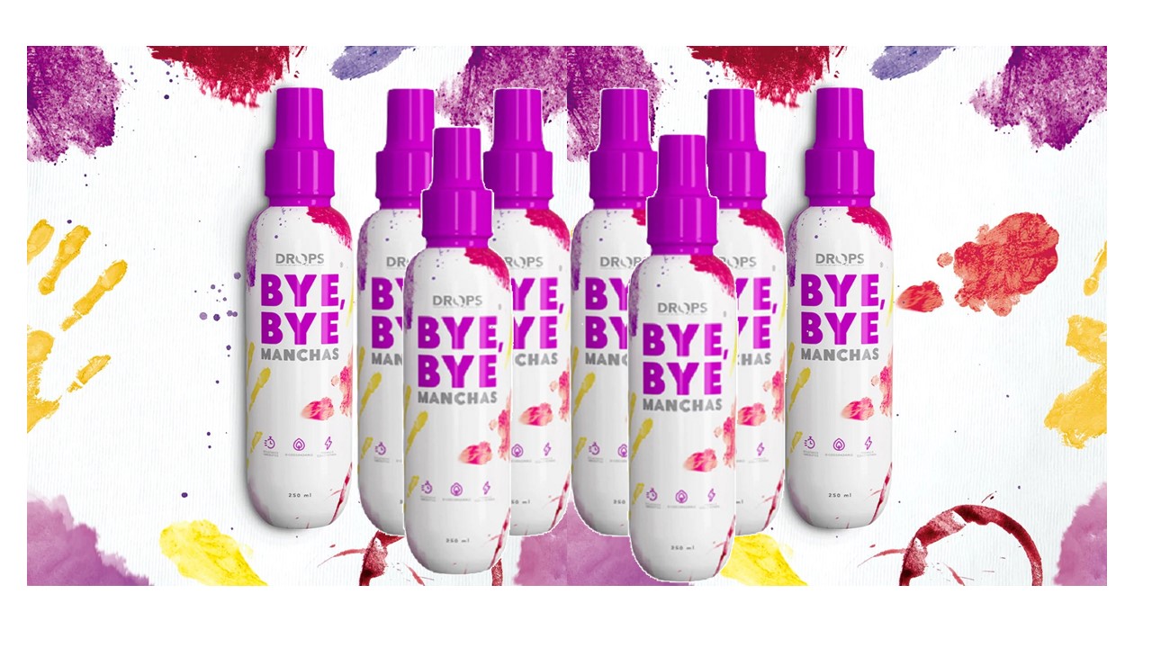 Kit 8pz Quitamanchas Bye Bye Manchas Drops Quita Manchas de Textil