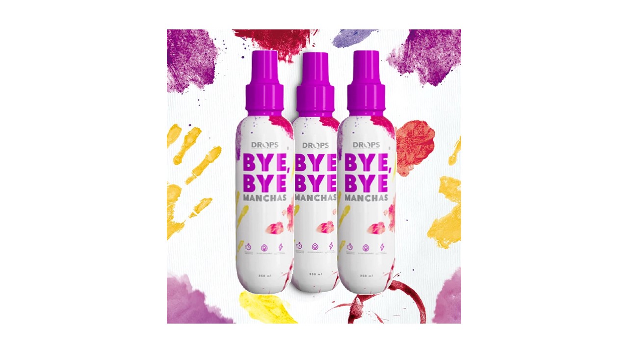 Kit 3pz Quitamanchas Bye Bye Manchas Drops Quita Manchas de Textil