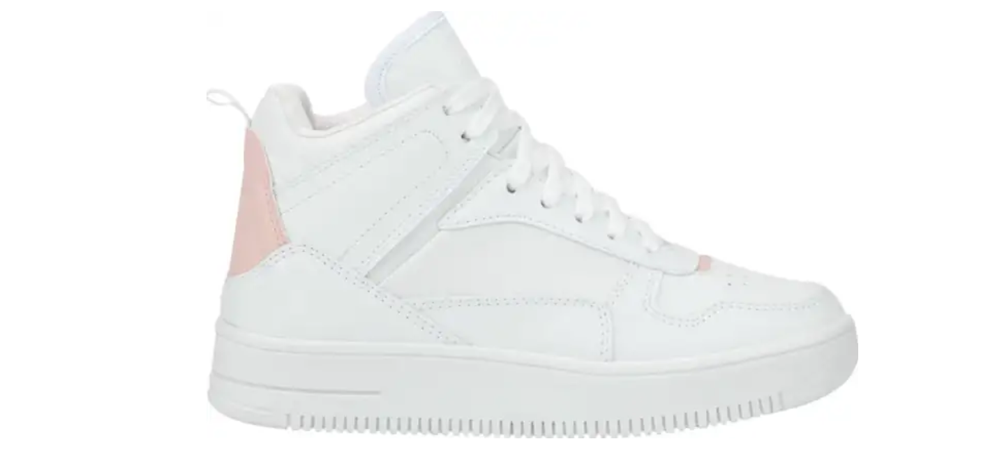 Tenis Dama Casual Bota Next & Co Blancos Con Rosa Retro