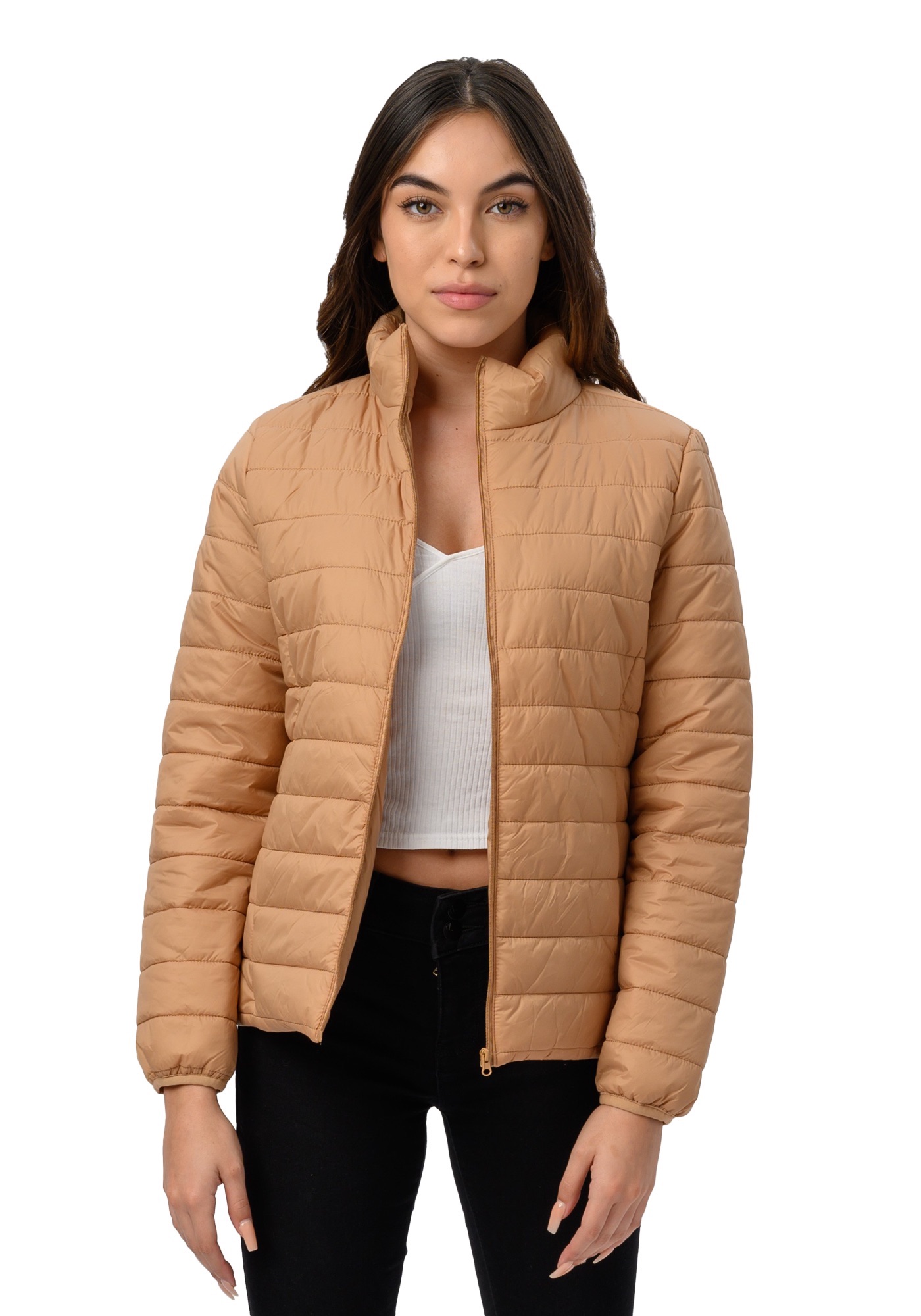 Chamarra Capitonada Ligera De Mujer Color Marrón - Refinery Republic