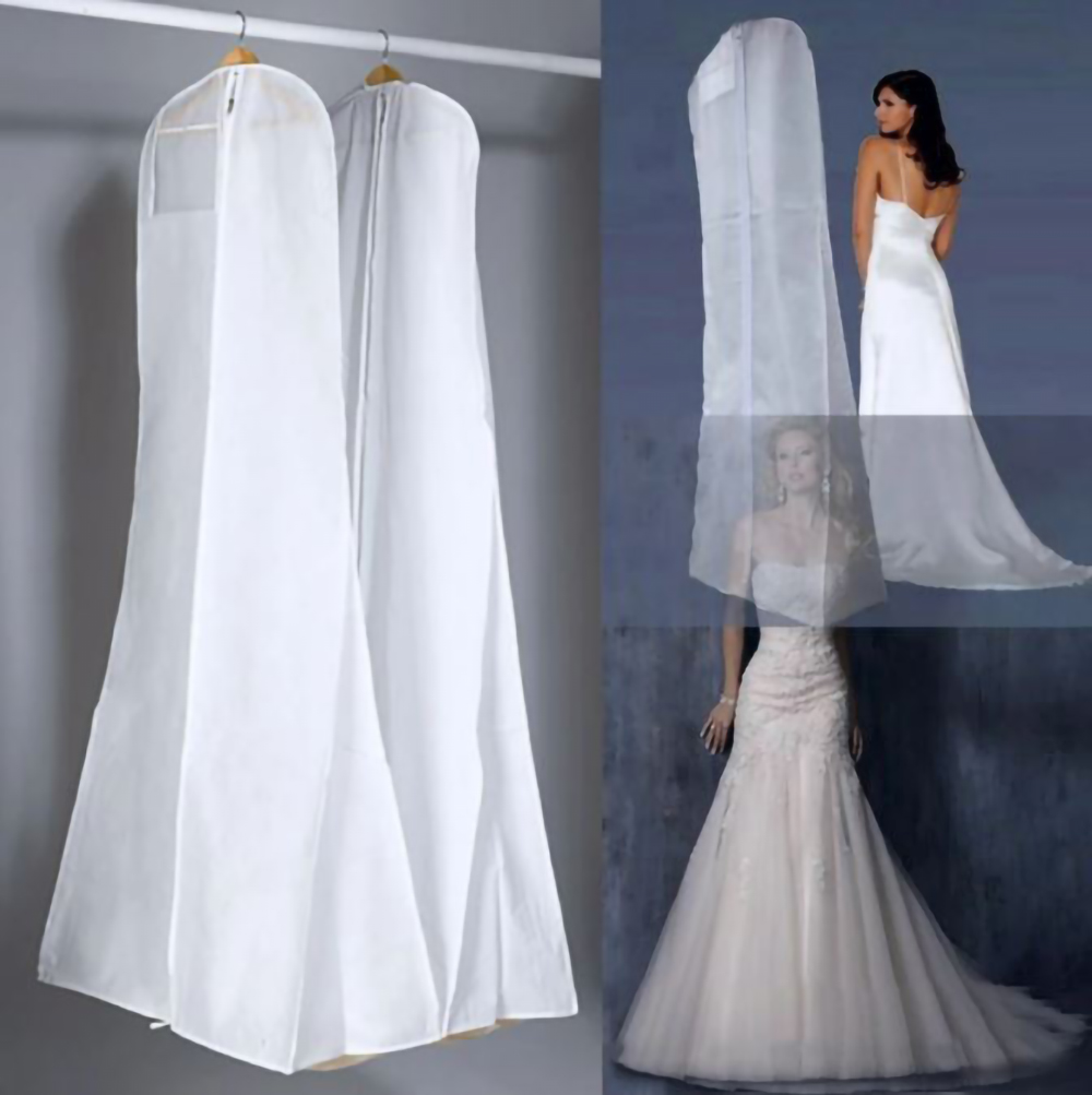 Funda para vestido de novia, bolsa para vestido largo, abrigos, vestido fiesta. Bolsa de ropa para viajar color blanco