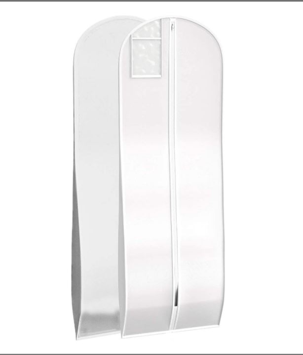 Funda para vestido de novia, bolsa para vestido largo, abrigos, vestido fiesta. Bolsa de ropa para viajar color blanco