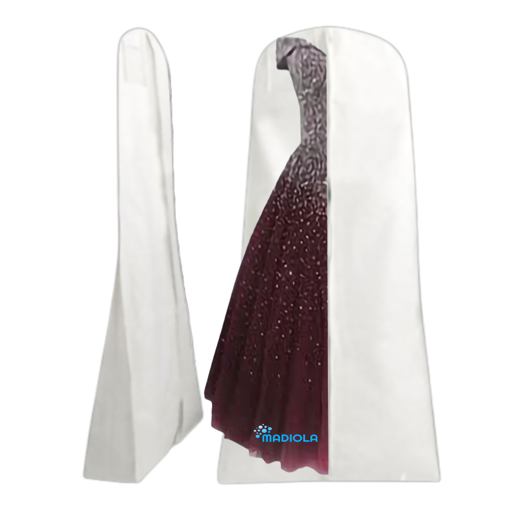 Funda para vestido de novia, bolsa para vestido largo, abrigos, vestido fiesta. Bolsa de ropa para viajar color blanco