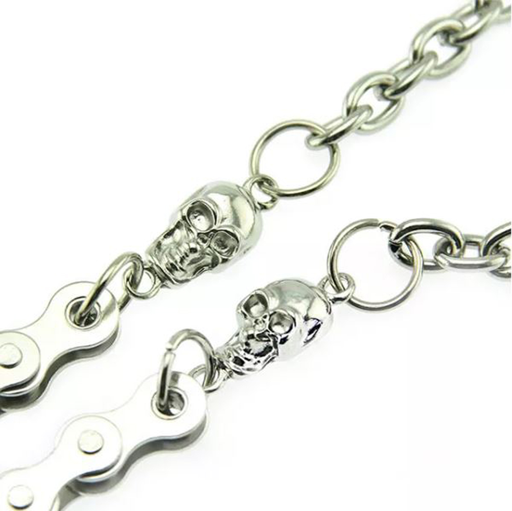 Cadena llavero para Pantalon Estilo Rock Gotico Hip hop Punk Motociclista, Cadena de Cinturón Cartera Calavera