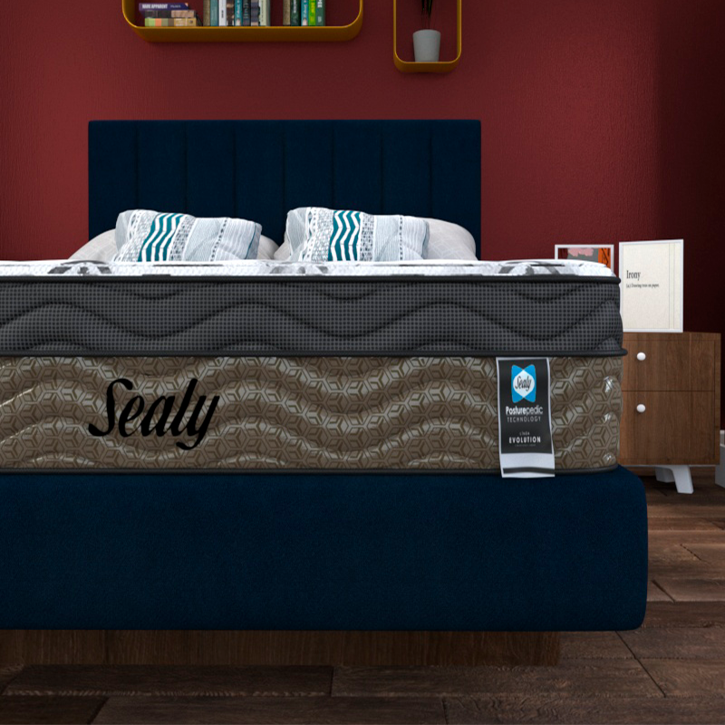 Colchón y Box King Size Trova Sealy Ortopédico