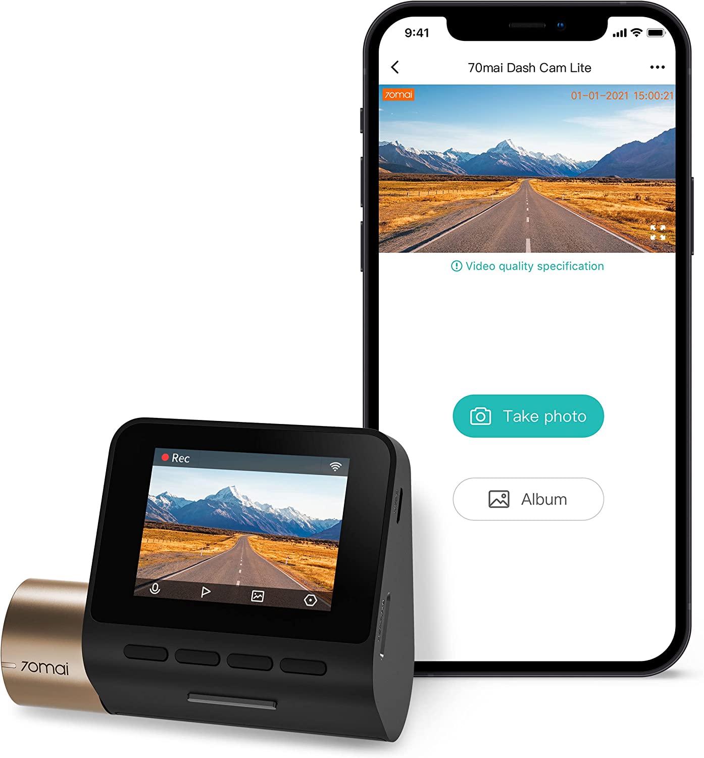 70mai Dash Cam Lite2 Full Hd, Lcd De 2 Vision 130 Gps