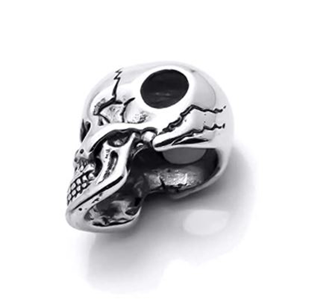 Collar Cadena Cráneo Calavera Skull Santa Muerte Death Acero Inoxidable color plateado silver