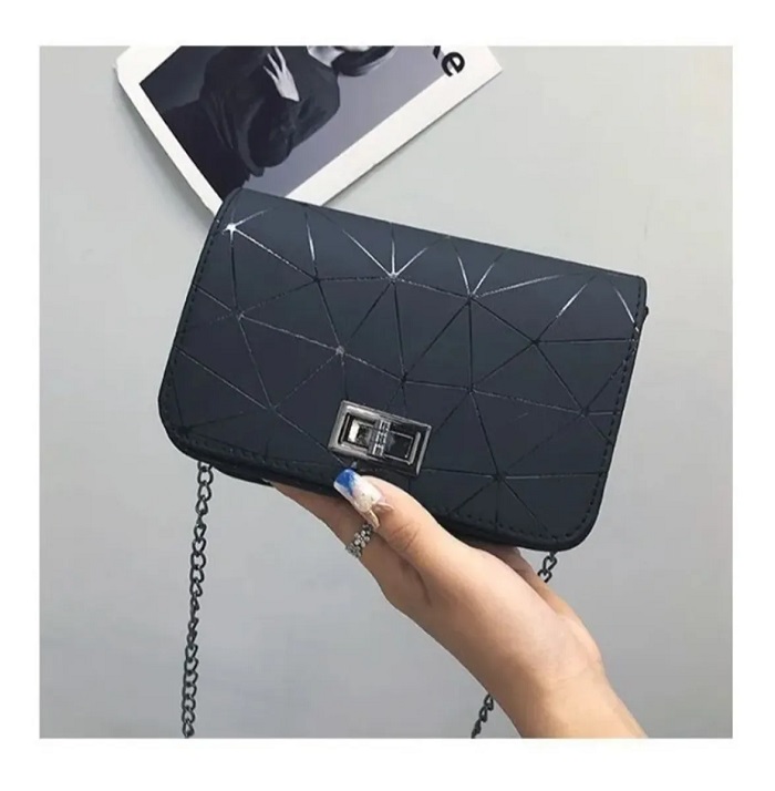 Bolsa Pequeñas Dama  Geometrica De Bolso Negro