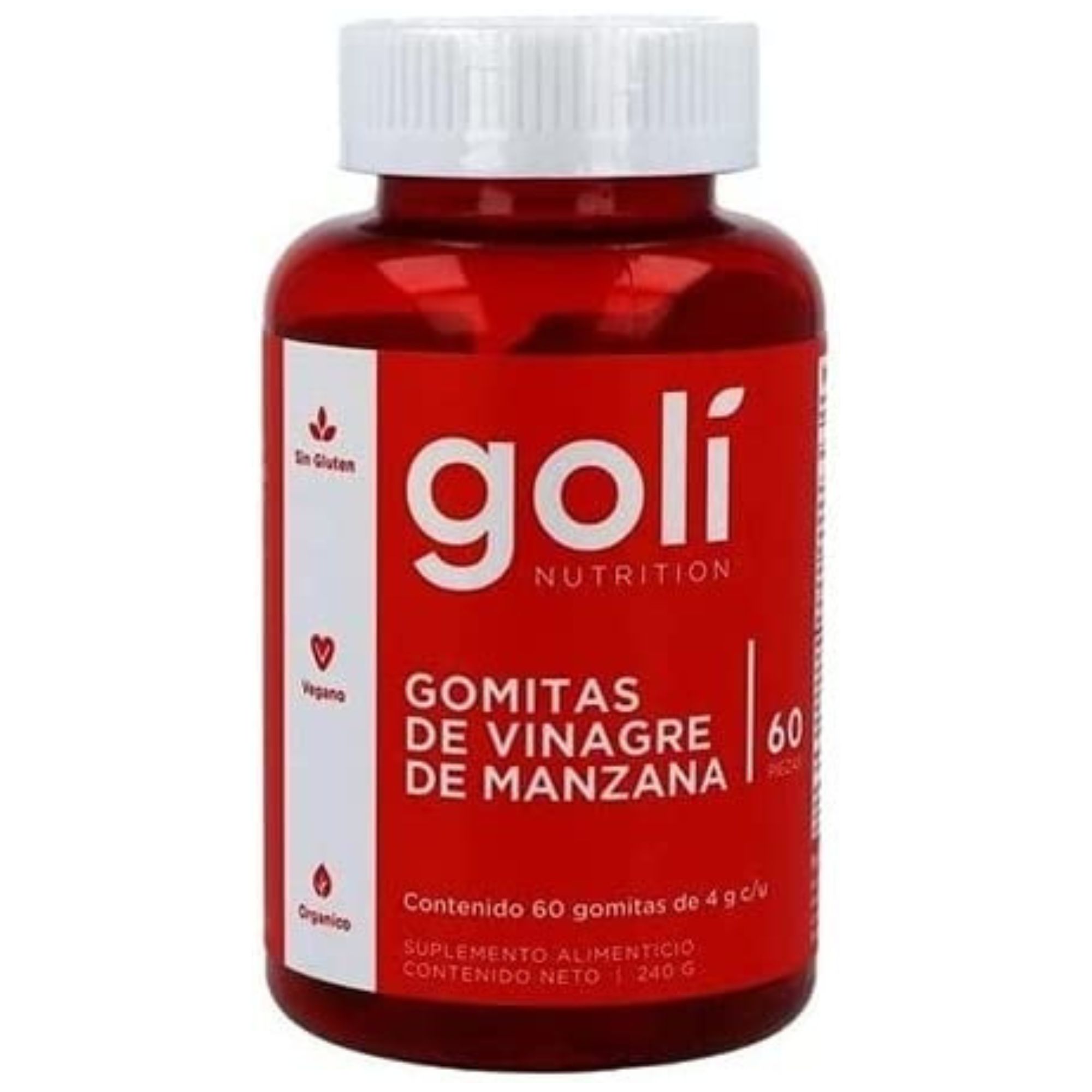 Golí Gomitas Vinagre De Sidra Manzana Frasco 60 Piezas 240gr